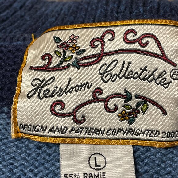 Vintage Heirloom Collectibles HOLIDAY SNOWMAN Sweater Size L Zip Cardigan Frosty - Picture 10 of 14